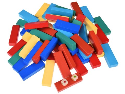 Gra chwiejąca się wieża kolorowe drewniane klocki