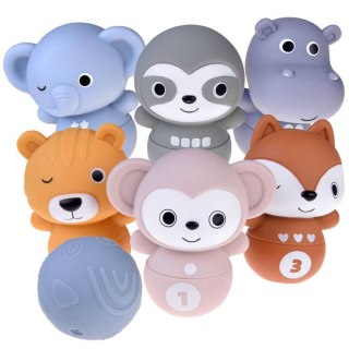 Gumowe ZWIERZAKI kręgle piłka ZOO zwierzątka