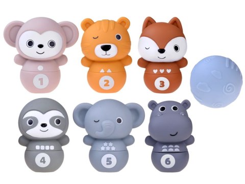 Gumowe ZWIERZAKI kręgle piłka ZOO zwierzątka