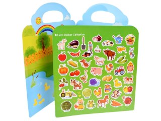 KSIĄŻECZKA ALBUM NAKLEJKI farma zwierzęta warzywa