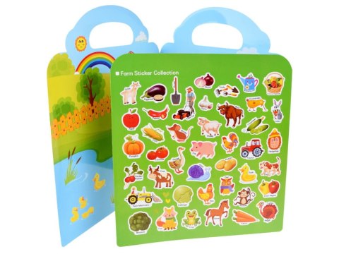 KSIĄŻECZKA ALBUM NAKLEJKI farma zwierzęta warzywa