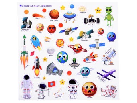 KSIĄŻECZKA ALBUM z naklejkami kosmos planety