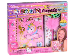 Magiczny PAMIĘTNIK SEKRETNIK JEDNOROŻEC + długopis naklejki