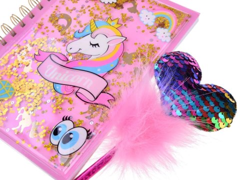 Magiczny PAMIĘTNIK SEKRETNIK JEDNOROŻEC + długopis naklejki