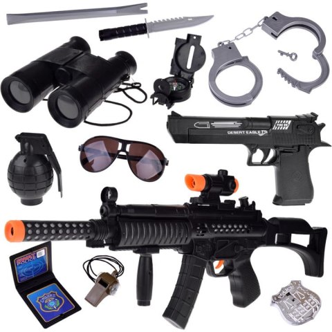 Mały POLICJANT POLICJA pistolet kajdanki odznaka