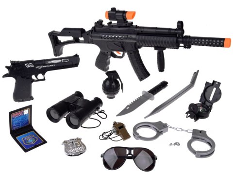 Mały POLICJANT POLICJA pistolet kajdanki odznaka