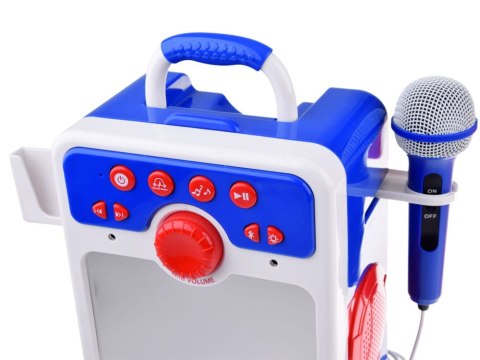 Muzyczny GŁOŚNIK niebieski Boombox dla dzieci MIKROFON KARAOKE