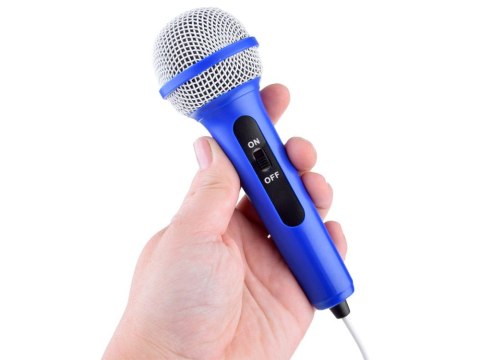 Muzyczny GŁOŚNIK niebieski Boombox dla dzieci MIKROFON KARAOKE