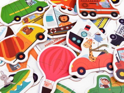 POJAZDY maszyny budowlane samochody PUZZLE UKŁADANKA