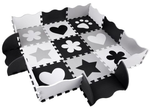 PUZZLE piankowe kontrastowa MATA kształty