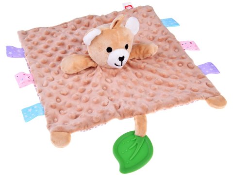 Szmatka SZELEŚCIK Pluszowa Przytulanka MIŚ uspokajacz metki GRYZAK