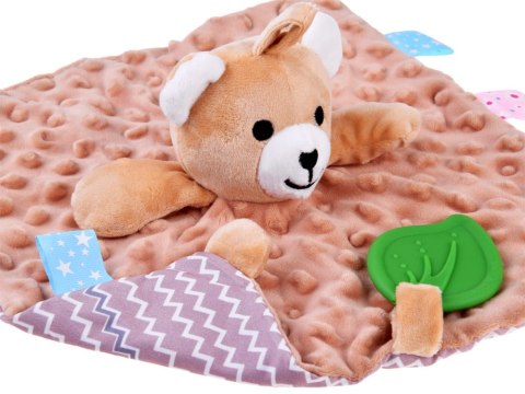 Szmatka SZELEŚCIK Pluszowa Przytulanka MIŚ uspokajacz metki GRYZAK