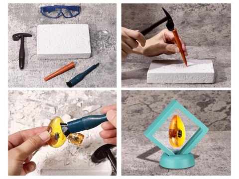 WYKOPALISKA skamieliny OWADY bursztyny MAŁY ARCHEOLOG