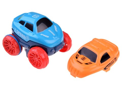 Zakręcony giętki TOR SAMOCHODOWY + autko AUTO 291-elementów