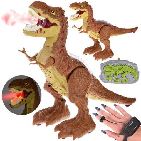 DINOZAUR T-REX sterowany gestem + pilot RC 2w1 zieje ryczy świeci tańczy