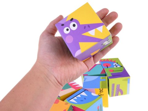 KLOCKI DINOZAURY układanka PUZZLE 6 obrazków