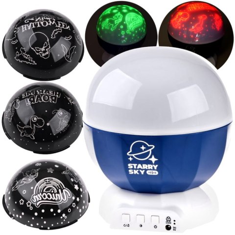 LAMPKA projektor RBG DINOZAURY JEDNOROŻCE Halloween 3 wzory muzyka