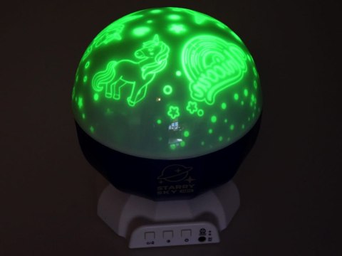 LAMPKA projektor RBG DINOZAURY JEDNOROŻCE Halloween 3 wzory muzyka