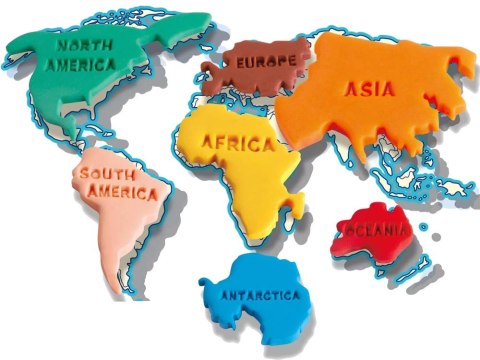 MASA PLASTYCZNA kontynenty MAPA ŚWIATA foremki