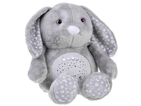 Maskotka projektor KRÓLICZEK gwiazdy kołysanki biały szum usypiacz