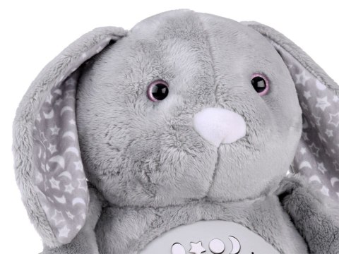 Maskotka projektor KRÓLICZEK gwiazdy kołysanki biały szum usypiacz