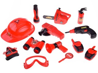 Zestaw STRAŻAK kask piła STRAŻ POŻARNA 13-elementów