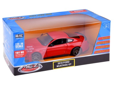 Auto metalowe model 2018 Ford Mustang GT skala 1:34 światło dźwięk
