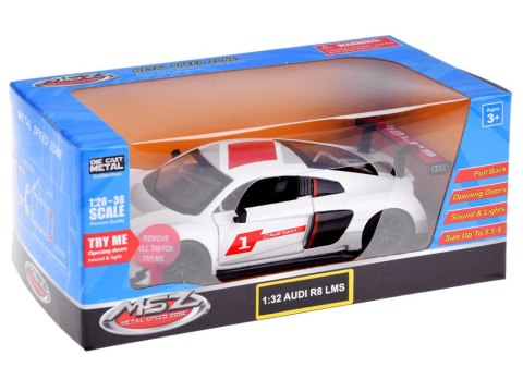 Auto metalowe model sportowe Audi R8 LMS skala 1:32 dźwięki światła