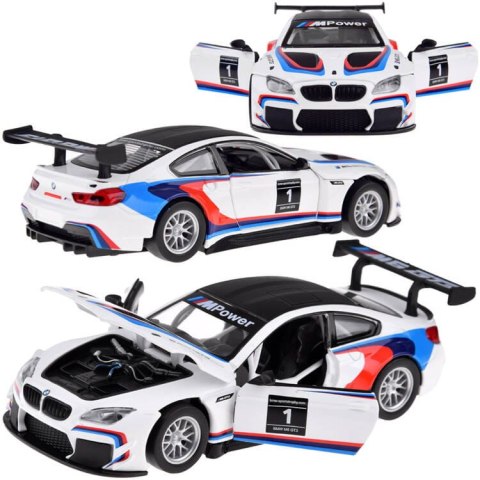 Auto metalowe model sportowe BMW M6 GT3 skala 1:32 światło dźwięk