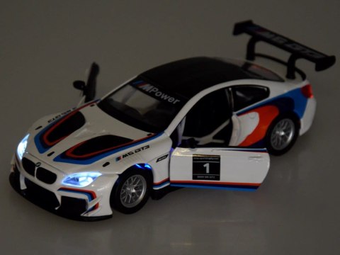 Auto metalowe model sportowe BMW M6 GT3 skala 1:32 światło dźwięk