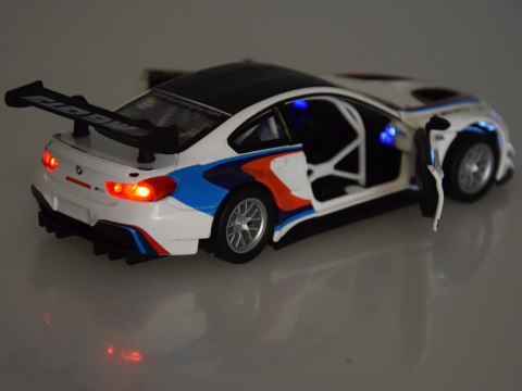 Auto metalowe model sportowe BMW M6 GT3 skala 1:32 światło dźwięk