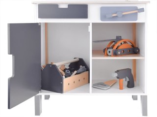 MAJSTERKOWICZ duży drewniany WARSZTAT + NARZĘDZIA skrzynka