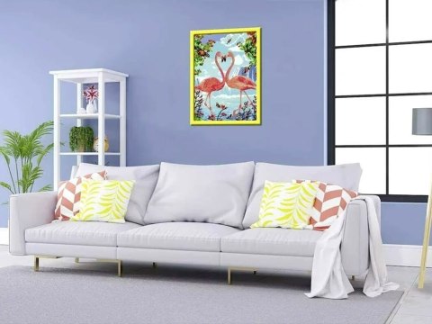 Namaluj obraz Zakochane FLAMINGI Zestaw do malowania obrazu Flaming farbki