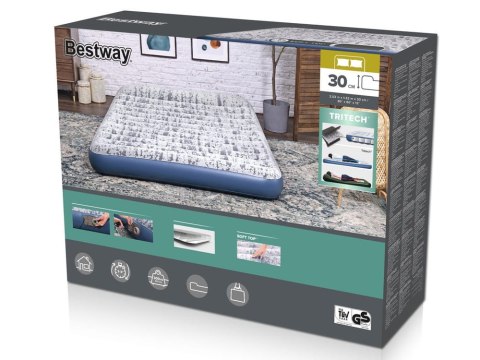 Dwuosobowy materac welurowy Queen 203 x 152 x 30cm Bestway 67836