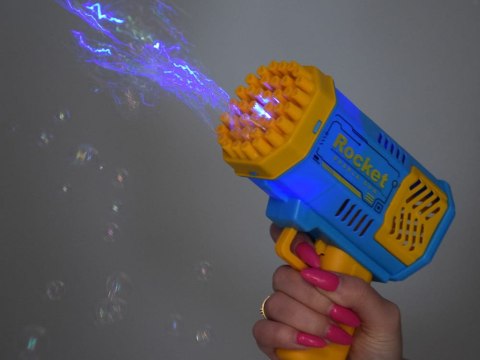 Maszynka Pistolet bańki mydlane światło + płyn