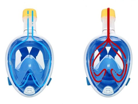 Pełna Maska z rurką do nurkowania i snurkowania S/M