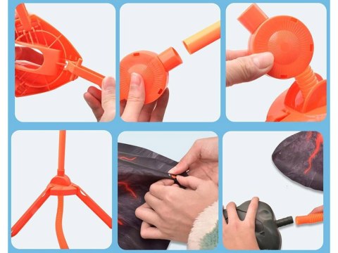 Zestaw Wulkan Wyrzutnia Dinozaurów rakieta armata katapulta