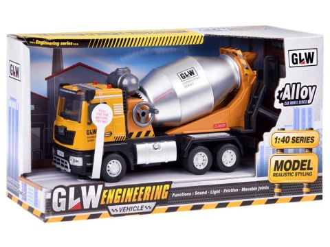 Auto budowlane Betoniarka samochód z dźwiękiem i światłem