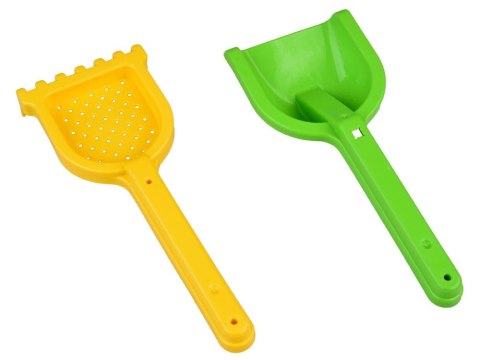 Duży Zestaw do Piasku wiaderko grabki kołowrotek foremki 9-elementów