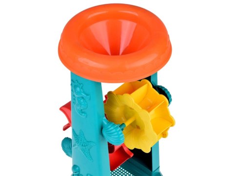 Duży Zestaw do Piasku wiaderko grabki kołowrotek foremki 9-elementów