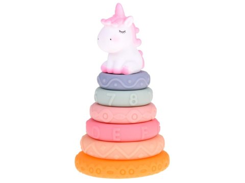 Urocza Piramidka klocki z wypustkami Jednorożec Gumowa sensoryczna