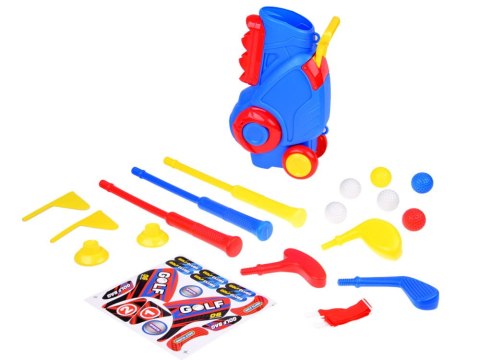 Zestaw do gry Mini Golf kije + piłki + stojak na kółkach