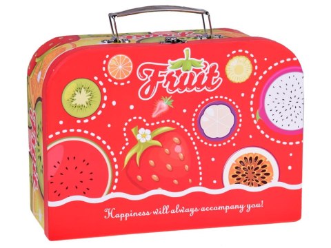 Zestaw herbaciany owocowe filiżanki talerzyki w kuferku 36 ele.