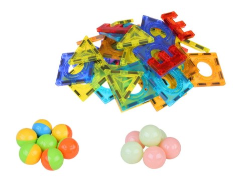 Klocki Magnetyczne 3D Zbuduj Duży świecący Tor Kulkowy 142 ele