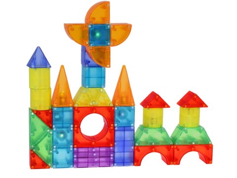 Klocki magnetyczne 3D Podświetlane klocki magnetyczne 64 elementy