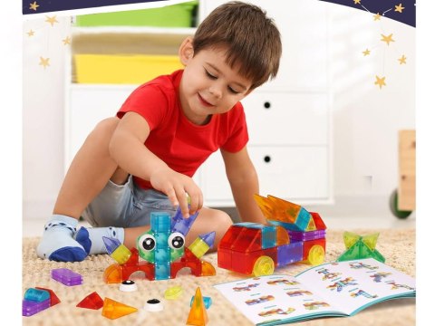 Klocki magnetyczne 3D Podświetlane klocki magnetyczne 64 elementy