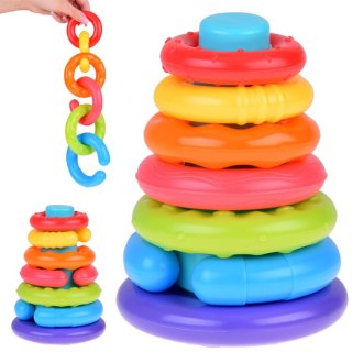 Piramida sensoryczna kolorowe krążki do układania dla dzieci