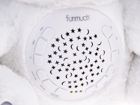 Projektor pluszowy biały miś lampka kołysanka dla malucha