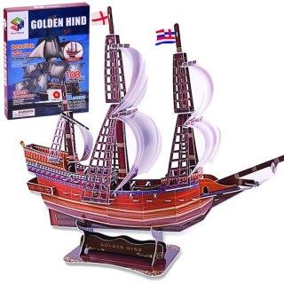 Puzzle 3D statek Golden Hind okręt 108 ele. puzzle przestrzenne