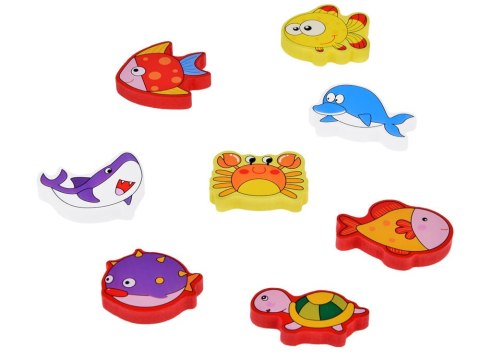 Puzzle drewniane układanka rybki podwodny świat 8 elementów